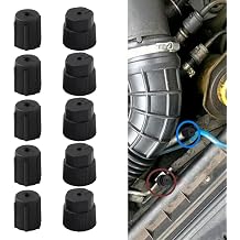 10 PCS Air Conditioner Valve Core Cap, High Pressure and Low Pressure A/C Port Repair Cap, ABS Plastic Waterproof Tight Fit Sealing Cap Accessories, Universal for Most Cars Trucks Black