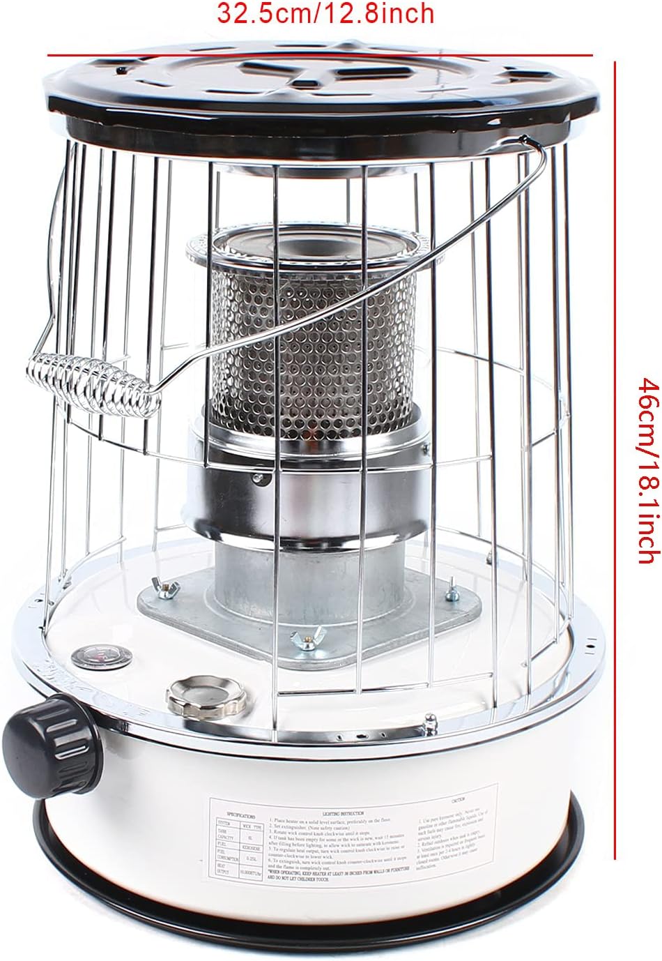 Kerosene Stove Heater with Stove Bag Kerosene Oil Heater Camping Stove Energy-Saving Stove Burner Lightweight Portable Stainless Steel Oil Heater for Indoor Outdoor Patio Camping White