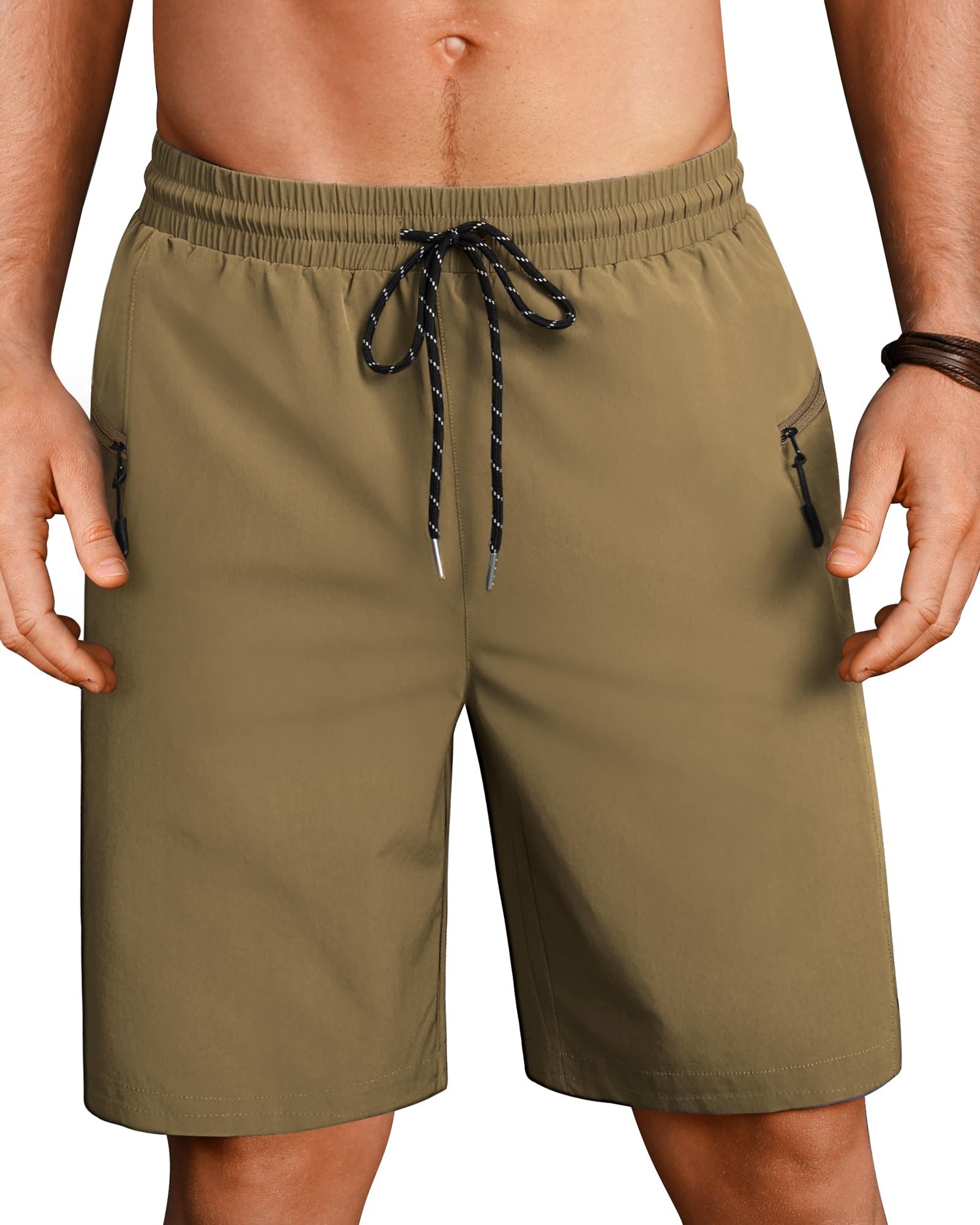 Board Shorts Mens Quick Dry Swim Trunks 9 Inch Men's Zipper Pockets Long Bathing Suit for Men Swimwear Surf No Liner