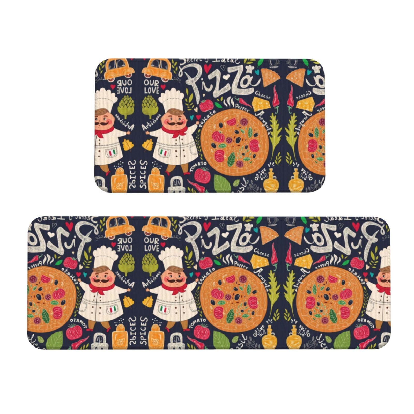 Alfombrillas de cocina lavables y decorativas con estampado de chef para zonas de entrada