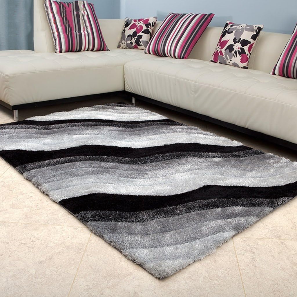 Qiaoquanbao & European carpet Rectangular Carpet, 3D Carpet Gray Living Room Rug Modern Minimalist Carpet Carpet supermarkets (Size : 200 * 290cm)