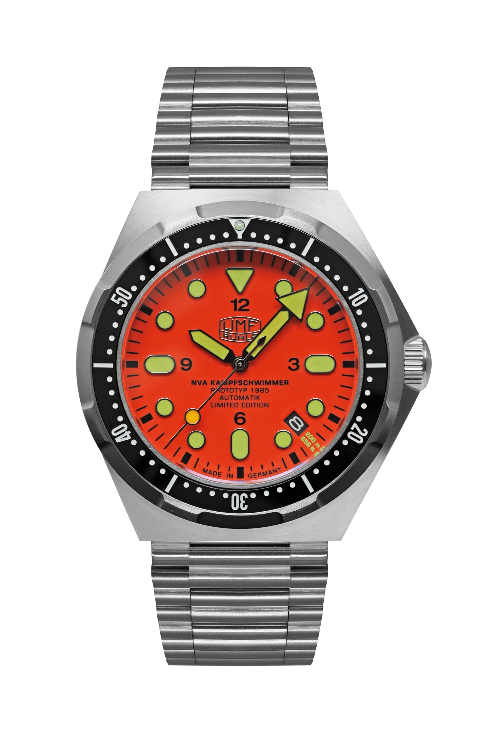 UMF RUHLA NVA Kampfschwimmer „Prototyp“ 2026 - Limited Edition - Taucheruhr - Ø 42 mm - NH35A Automatikwerk - Saphirglas – Keramiklünette - Made in Germany