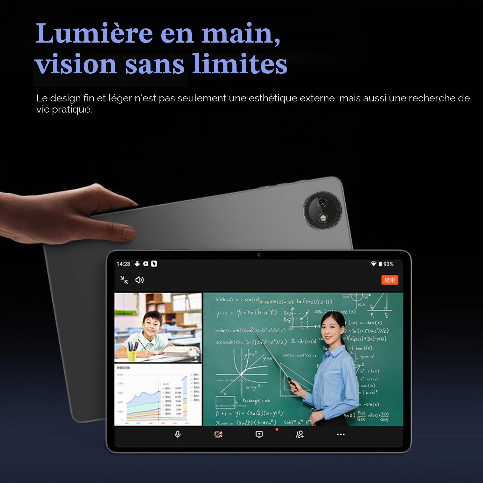 Crelander tablette Android de 8,7 pouces 16 (3+3+10) GB+128 GB Android avec écran HD IPS 1340x800, 5MP+13MP, batterie 5000mAh, Bluetooth/WiFi, petite tablette Android avec étui (version mise à jour)
