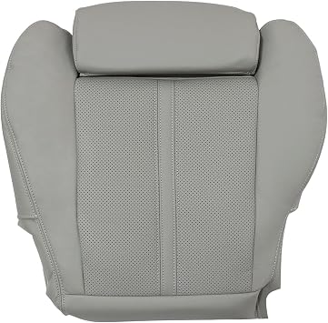 NLQR Driver Side Bottom Seat Cover Perforated Microfiber Leather Gray Compatible with Cadillac SRX 2010 2011 2012 2013 2014 2015 2016