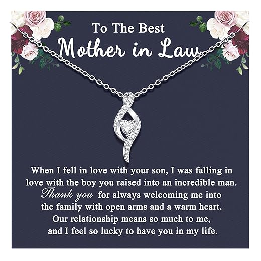 UPROMI Mother in Law Gifts from Daughter in Law, Mothers Day Gifts for Mother in Law Wedding Gift from Bride, Infinity Knot Mom Mother in Law Necklace Birthday Christmas Gifts for Mother in Law