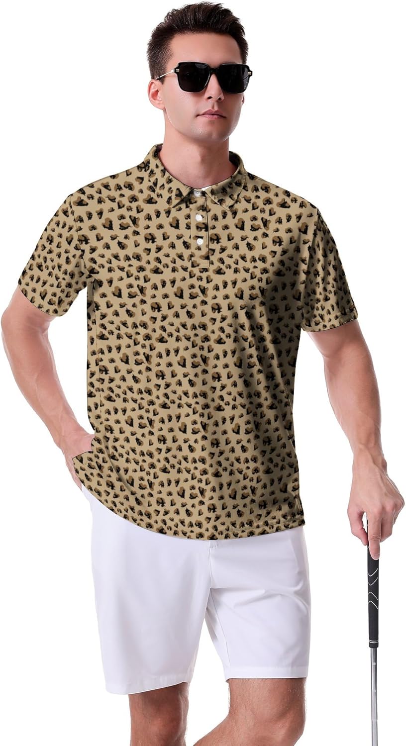 Funny Golf Shirts for Men Polo Shirts Casual Collared Short Sleeve Polo Shirt Gift for Golfer Lovers