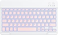 Vista 10 de Teclado Bluetooth OMOTON, Teclado Inalámbrico Recargable con Retroiluminación para iPad, iPad Pro, iPad mini, iPad Air con LED Iluminado (Blanco)