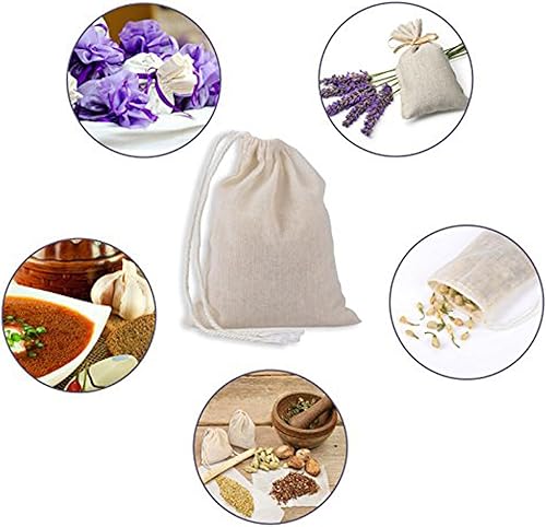 Miniatura 5 de Pangda 100 bolsas de muselina de algodón con cordón de 4 x 6 pulgadas, lona de muselina de lino, bolsa de regalo de joyería para fiestas,