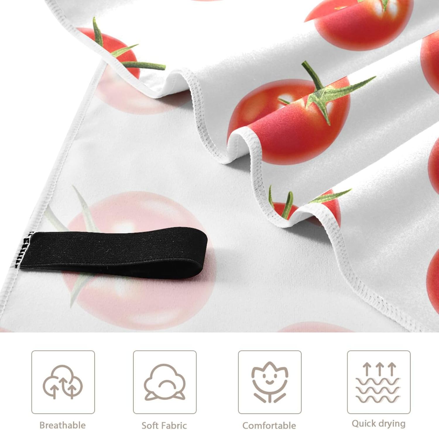 senya Thin Beach Towels Cloth for Women Men, Tomato Pattern Swim Towels Oversized Quick Dry for Travel Beach Swim Pool Gym
