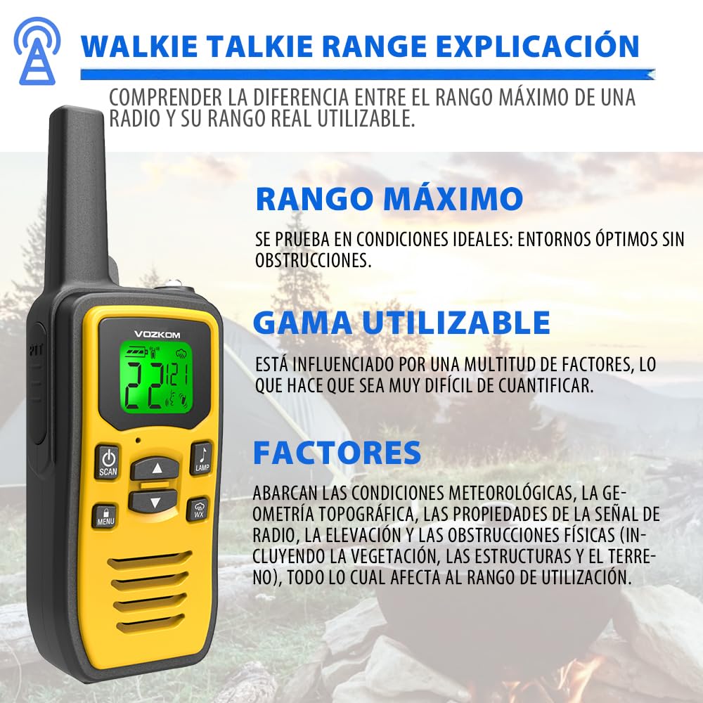 Walkie Talkie profesional para adultos, recargable de larga distancia, radio libre de licencia, 36 canales VOX, radios bidireccionales con radio FM