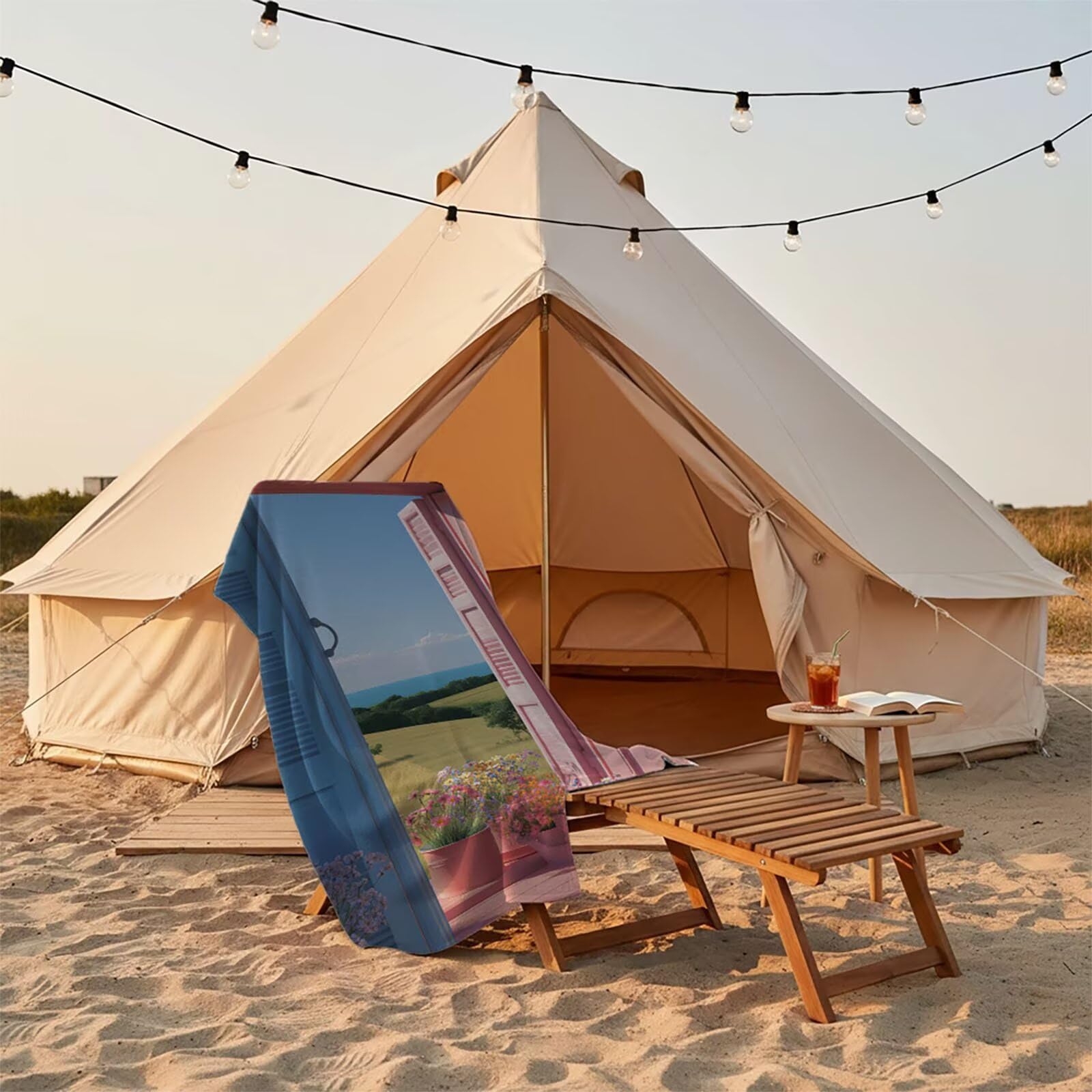 Toalla Playa Puerta, Toalla Playa Grande 220x100cm Suave Cómodo y Absorbente para Vacaciones Imprescindibles para Viajar, Toallas Gimnasio para Yoga Gym SPA Sauna Baños Regalo Mujere Flor LSTJ-2969