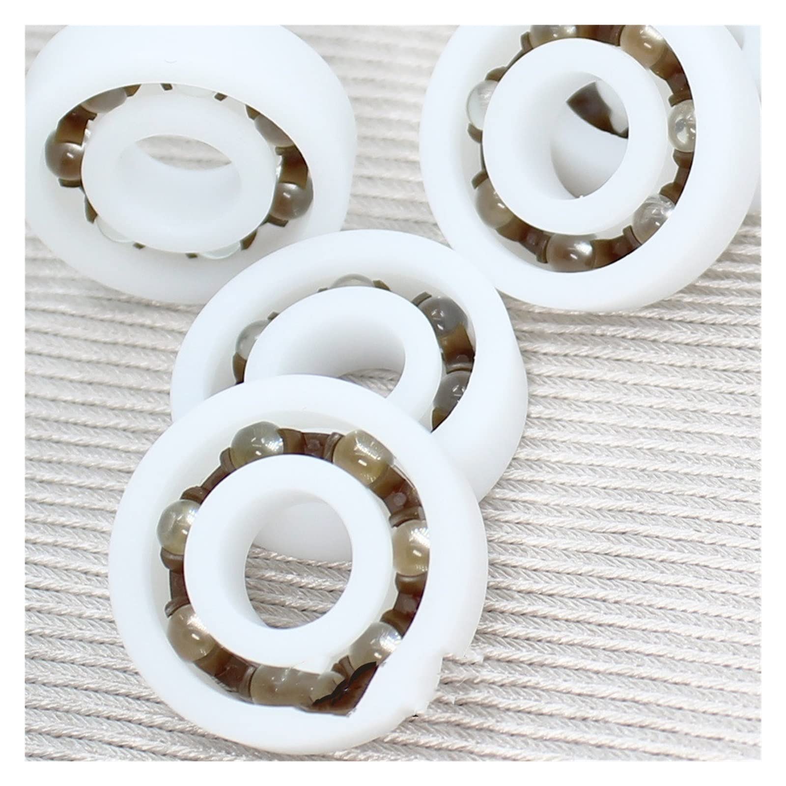 JEEFUSE 5PCS POM Bearing 683 684 685 686 687 688 689 Glass Balls Nylon Cage Plastic Ball Bearings (Length : POM688 8x16x4mm)