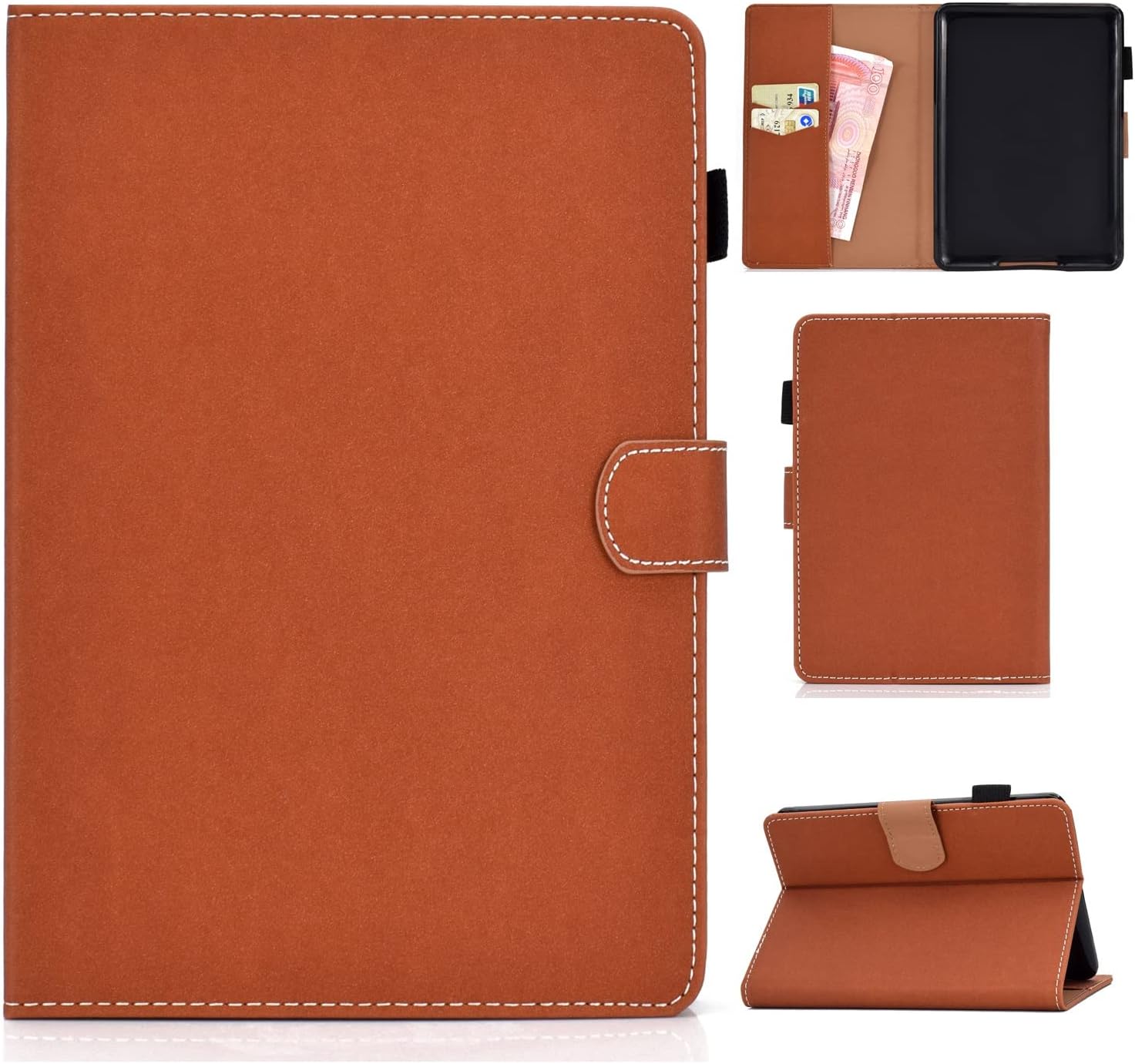 For Kindle Paperwhite Leather Cover (11th Generation-2021) 6.8inch Case,Smart Magnetic Flip Fold Stand Case Protective PU Leather For Man/Woman Cover with Auto Wake Sleep With Card Slots(Brown)