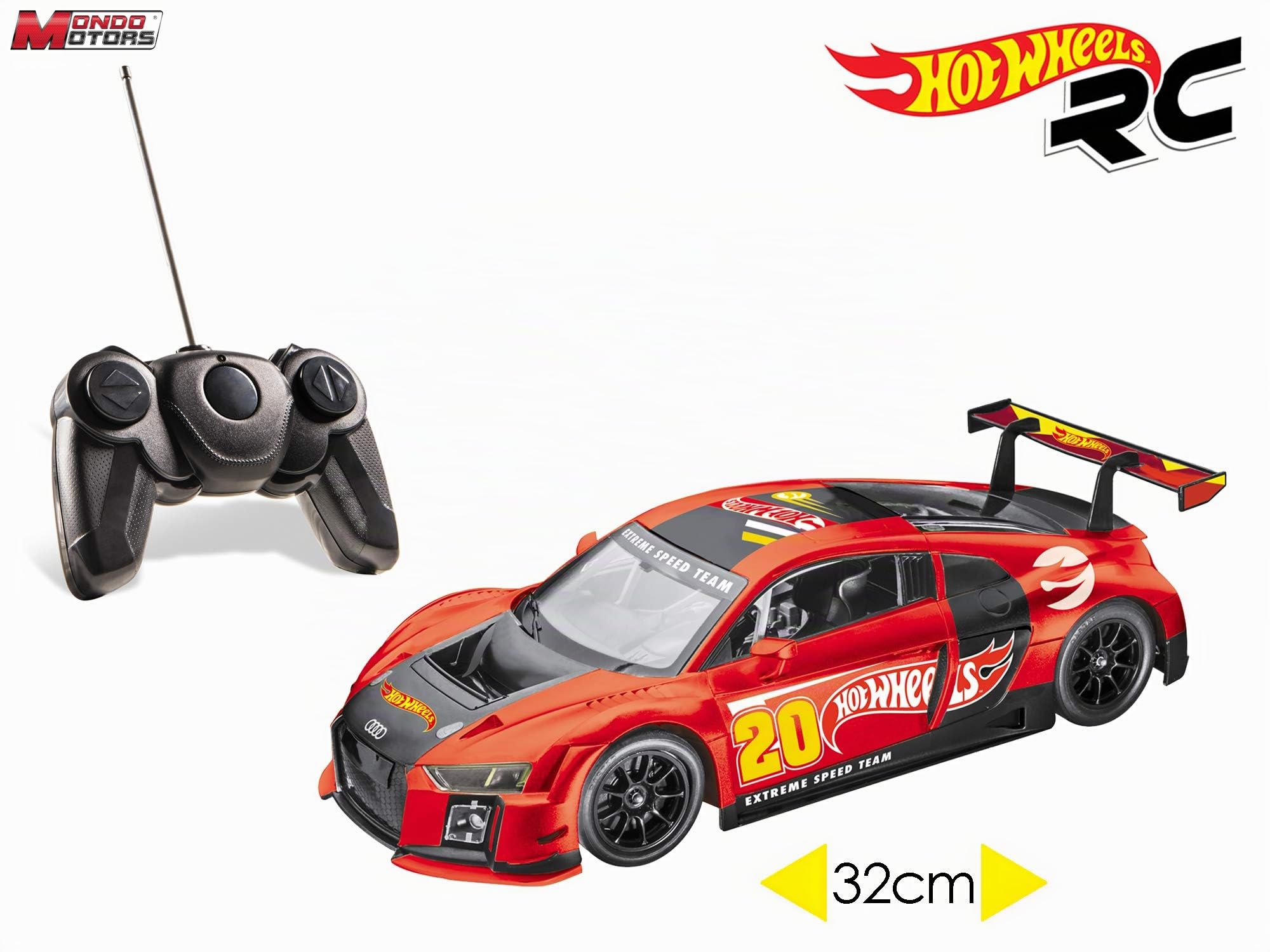 Mondo Motors - Hot Wheels Audi R8 LMS - macchina radiocomandata per bambini - Scala 1:14 - 63487
