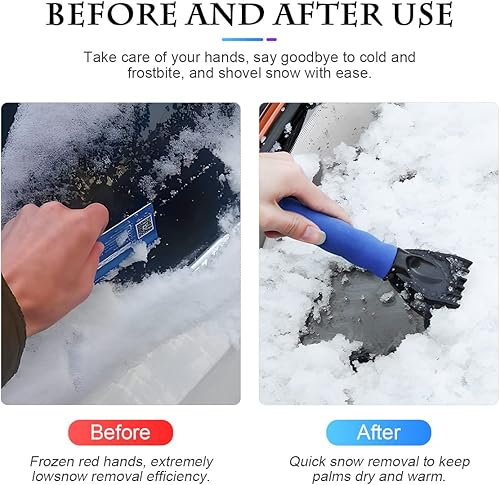 Miniatura 5 de Fekey&JF Raspador de hielo para parabrisas y ventana de automóvil, eliminación automática de nieve con mango de espuma, herramienta de limpieza sin
