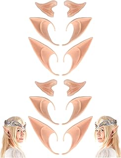 CEDAR BRIGHT Cosplay Fairy Pixie Elf Ears - Party Dress Up,Costume Masquerade Accessories for Halloween Christmas(6 Pairs)