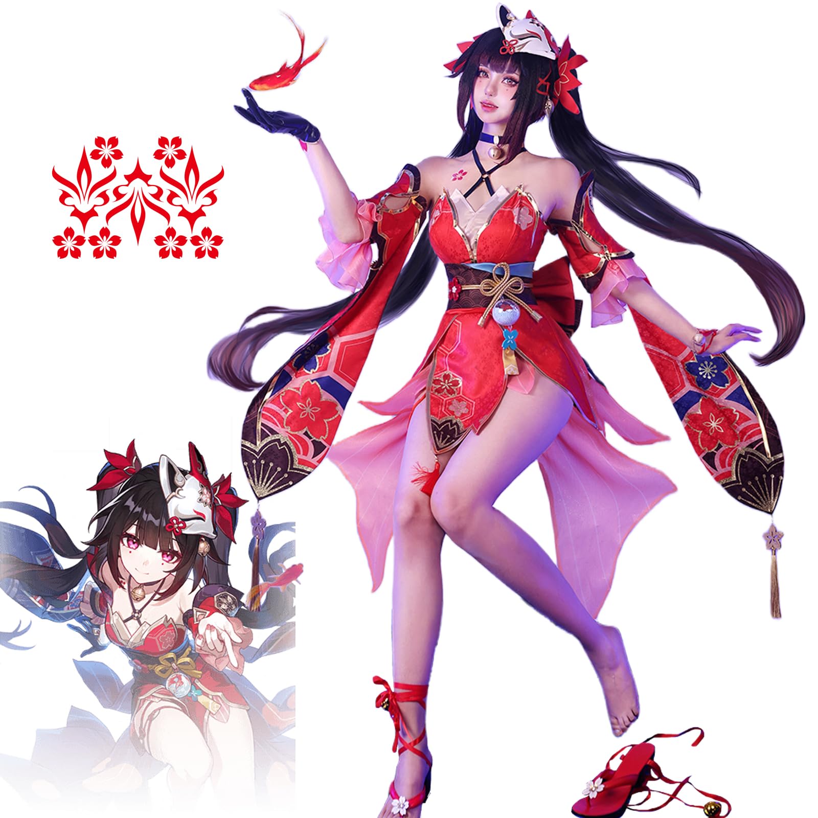 崩壊スターレイル　花火　コスプレ　衣装　一式　セット 武器付き Amazon.co.jp: [Plazhen] 崩壊:スターレイル 花火 コスプレ衣装