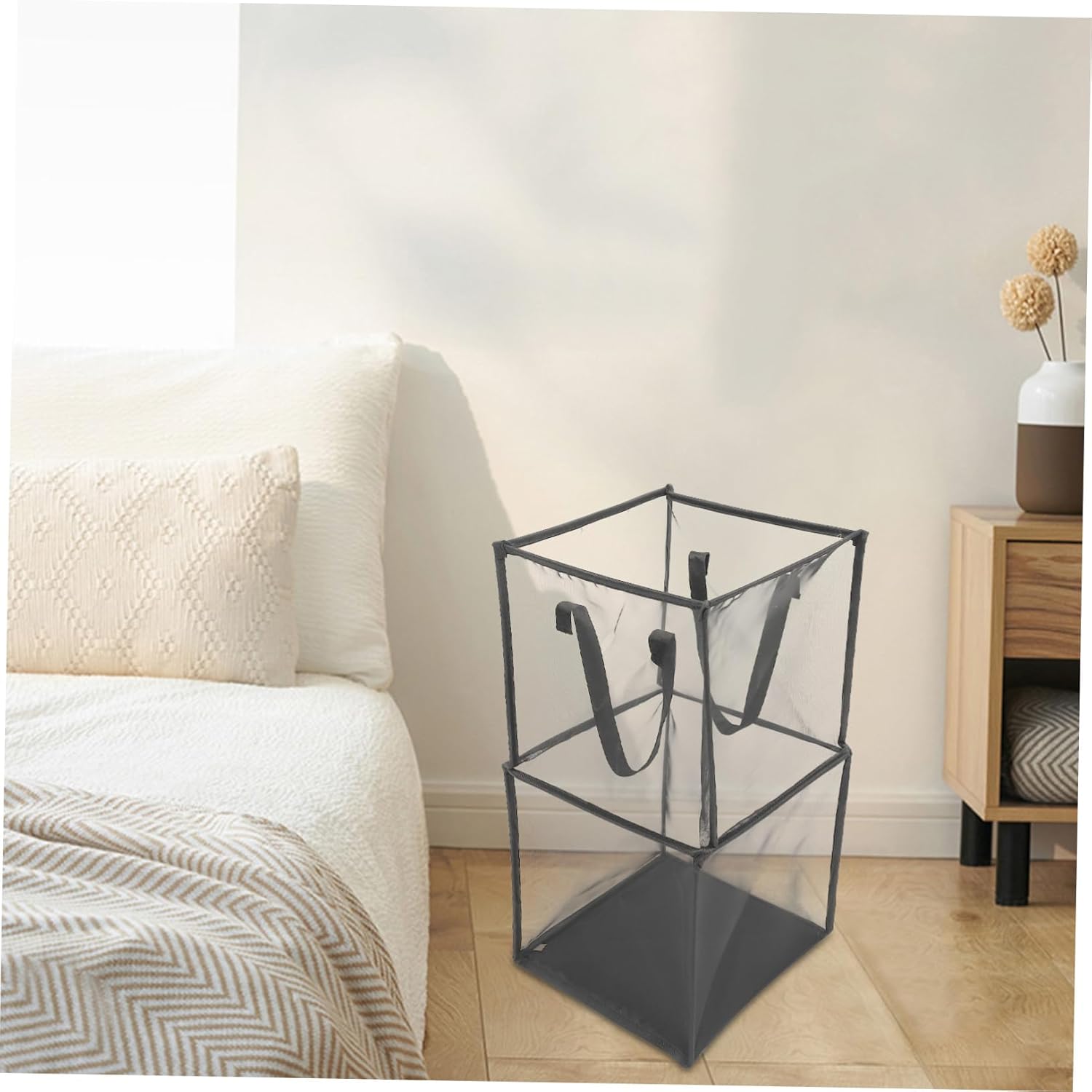 Collapsible Dirty Clothes Basket with Handles Portable Large Capacity Laundry Hamper for Home and Outdoor Use Wear Resistant Foldable Storage Bin for Clothing