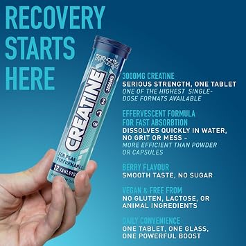 Creatine Mixed Berry Flavour Effervescent Tablets - 1 x 12 Tablets 3000mg Strength