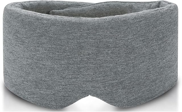 Handmade Cotton Sleep Mask - New Upgrade Light Blocking Sleeping Eye Mask Soft and Comfortable Eye Shape Blinder Blindfold Airplane with Pouch for Nap Sleeping Travel for Women Men Kids(Gray Modal)