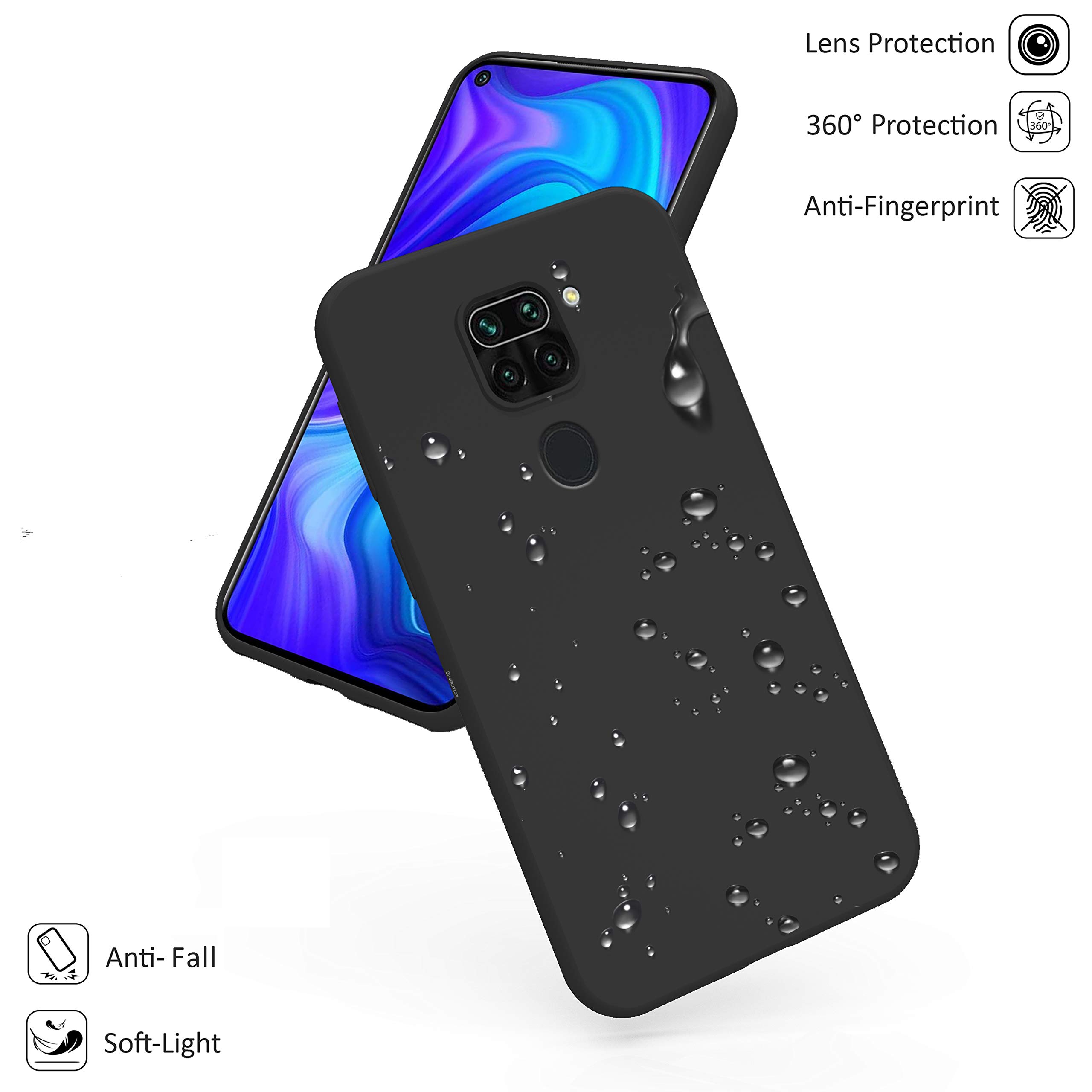 N NEWTOP Cover Compatibile per Xiaomi Redmi Note 10 / 10S, Custodia TPU SOFT Gel Silicone Ultra Slim Sottile Flessibile Case Posteriore Protettiva ( Nero