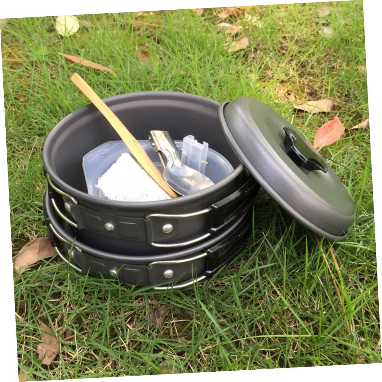VICASKY Outdoor Camping Cooking Utensils Person Pot Portable Cutlery Material for Hiking