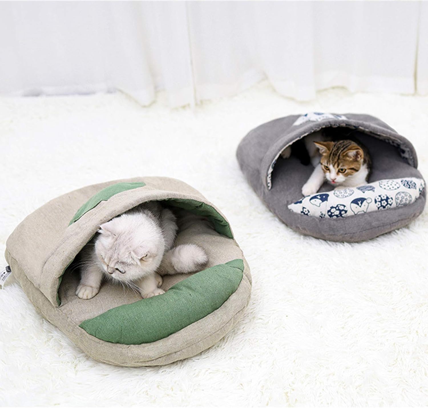 Self Warming Cat Bed Mat,Cat Sleeping Bag,Cuddle Cat Cave Bed for Indoor Cats, Small Dogs, Puppies, Soft Warm Cozy Pet Bed,Ultra Soft & Comfort Cat Bag with A Pillow