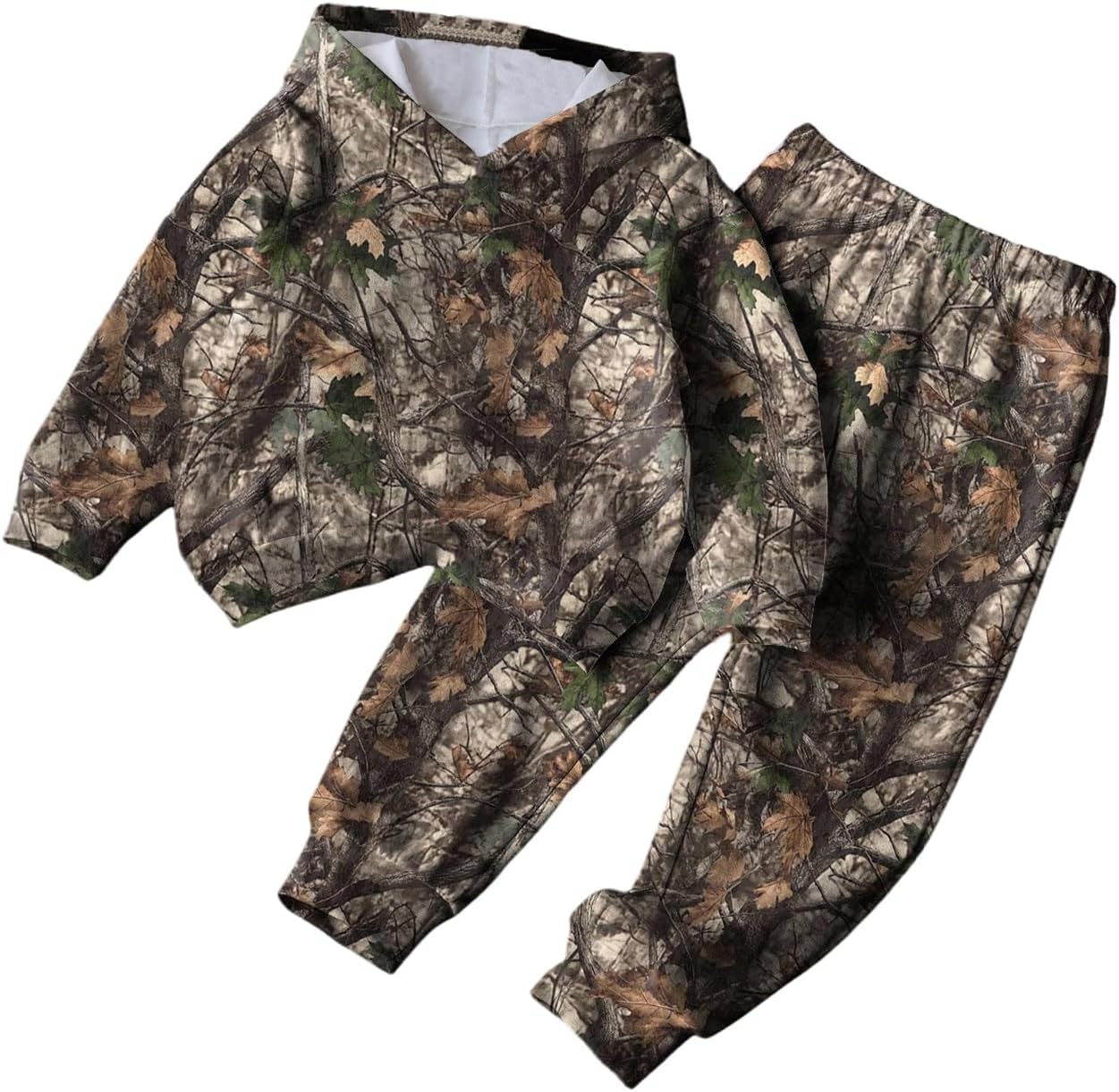GORGLITTER Boy's Fall Outfit Set Camo Print Long Sleeve Hoodies Hooded Sweatshirt and Graphic Jogger Sweat Pants Sets
