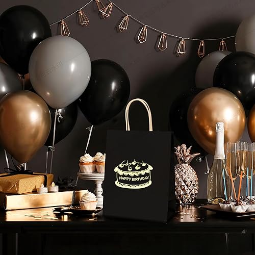 Miniatura 6 de REMTAP Bolsas de papel de regalo de 8 x 4.5 x 10.5 pulgadas, 50 bolsas de papel kraft con asas, bolsa de regalo a granel para bodas, fiestas