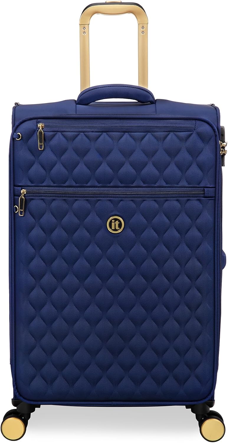 It Luggage Glimmering 28" Softside Checked 8 Wheel Expandable Spinner, Ocean Cavern