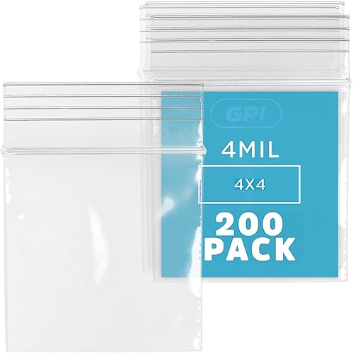 Vista 41 de GPI - 1000 bolsas con cremallera de 6 x 4 pulgadas, resistentes de 0.157 in de grosor, bolsas de polietileno transparentes con cierre resellable