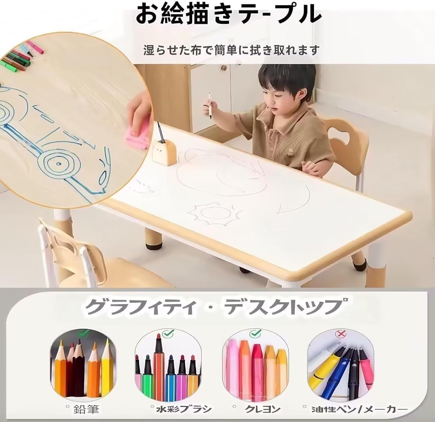 Amazon.co.jp: TUIYIDUO【最新昇級版】子供用テーブル 子供 机 椅子
