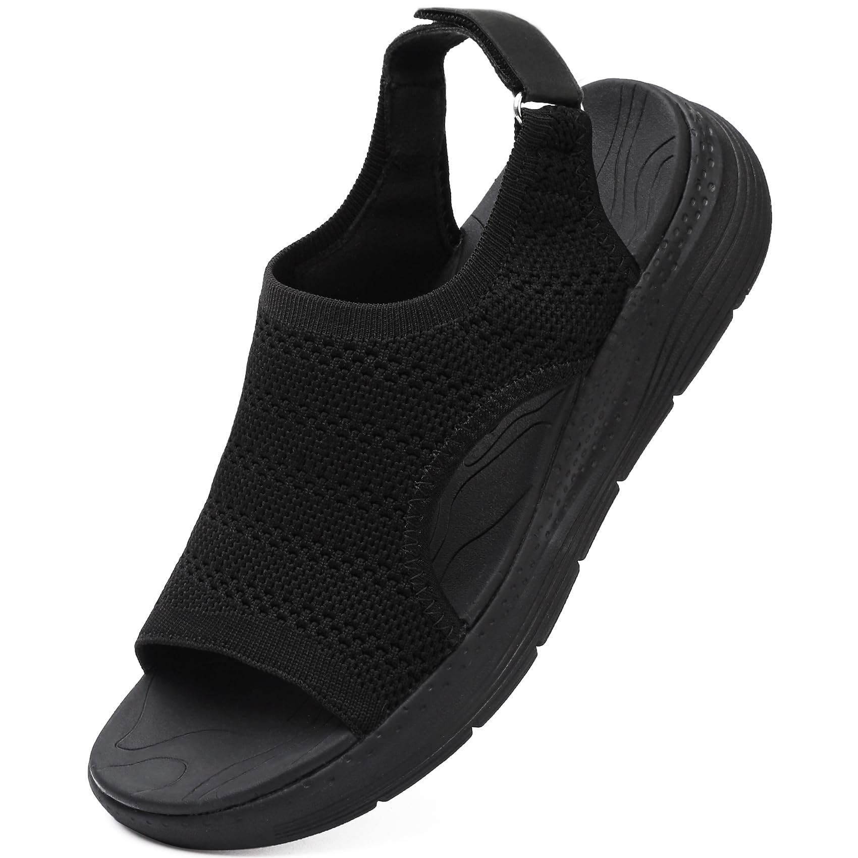 DimaiGlobal Sandali Donna Ortopedici Estivi Supporto Arco Plantare e Cinturino Regolabile Zeppa Punta Aperta Rete Lavabili in Lavatrice Traspiranti Sportivi Passeggio Casual Estate