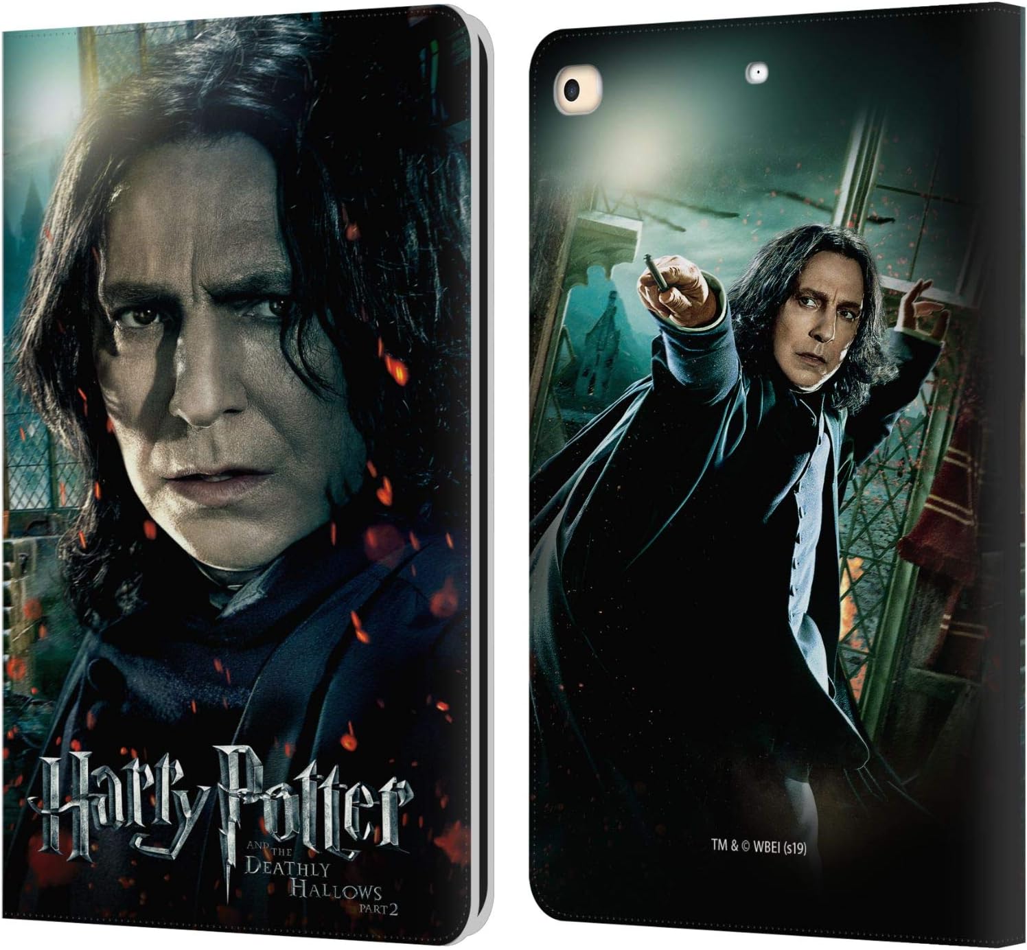 Head Case Designs Officially Licensed Harry Potter Severus Snape Deathly Hallows VIII Leather Wallet Case Compatible with Apple iPad 9.7 2017 / iPad 9.7 2018