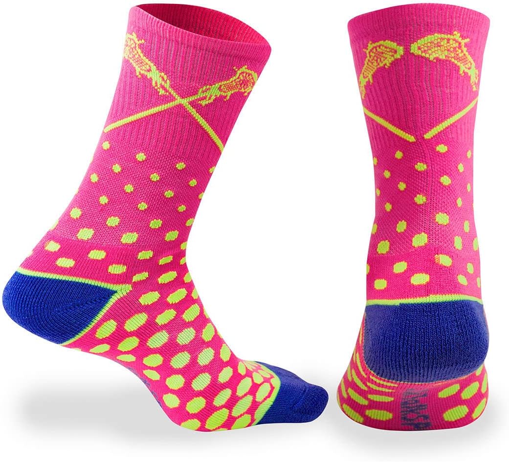 ChalkTalkSPORTS Girls Lacrosse Performance Crew Socks - Women's Mid-Calf - Youth & Adult Sizes - Multiple Colors