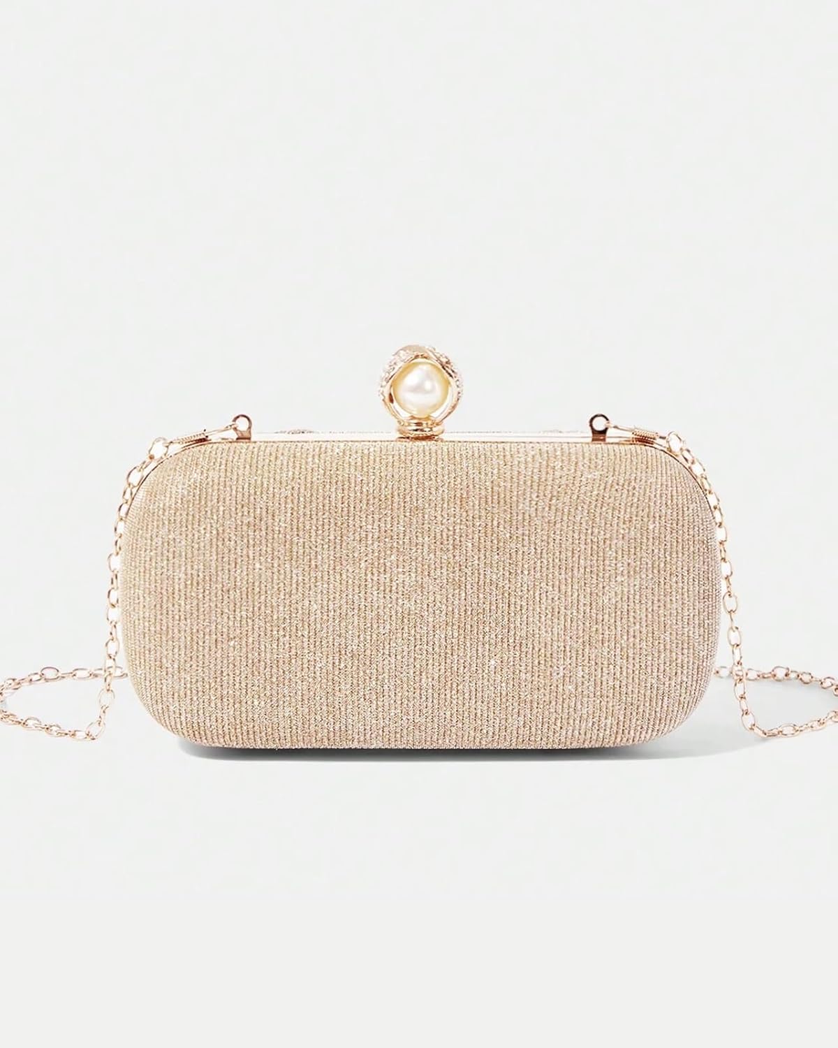Clutch Purses for Women Formal Dressy Evening Bag Sparkling Pleated Clutch Bag with Chain for Wedding Party