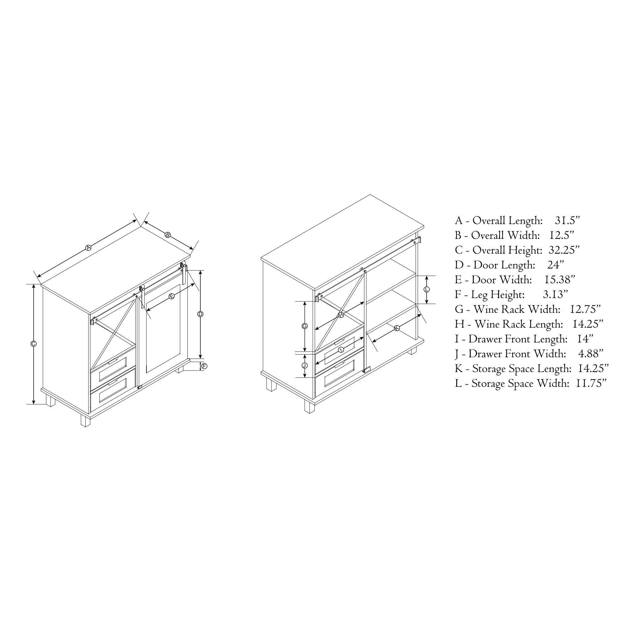 Buy Glitzhome Wood Rustic Wine 2Sections Bar with Wine