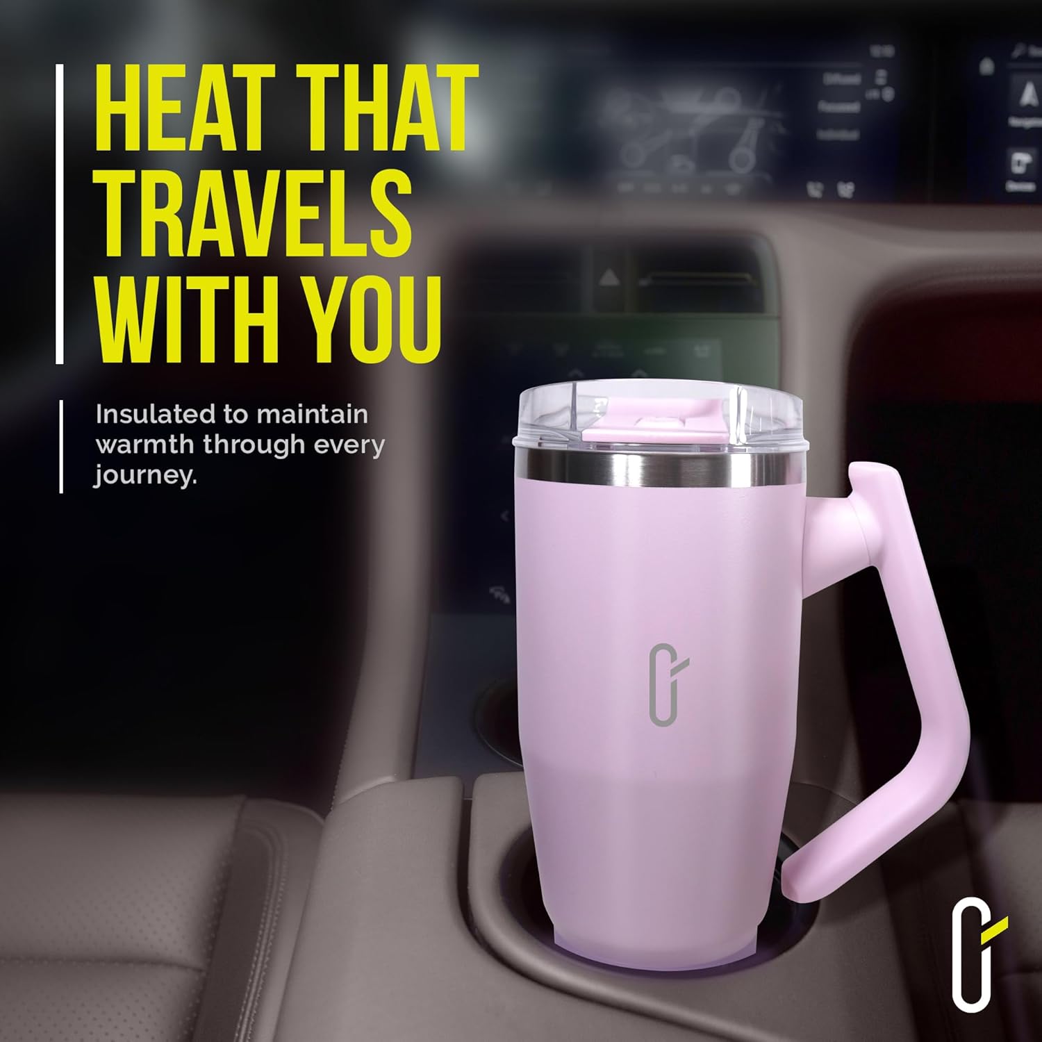 V180 40oz Insulated Tumbler with Lid and Straw, 180° Rotating Handle for Easy Grip, Keeps Drinks Hot or Cold, BPA-Free Stainless Steel, Cup Holder Friendly Travel Mug and Water Bottle, Pink - Image 8