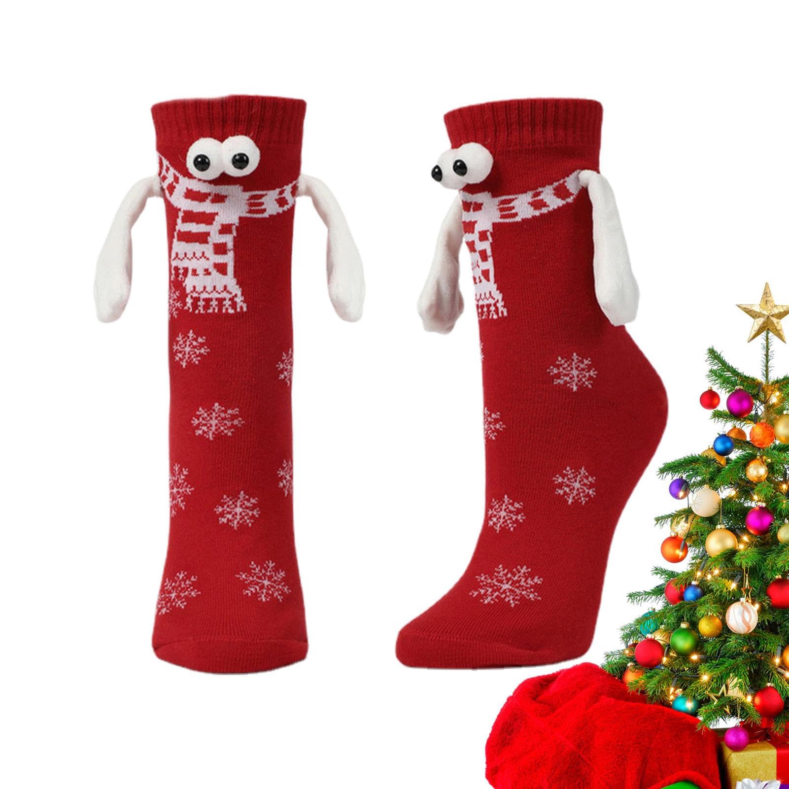 [SOUFLY] カップルソックス, 手編みの靴下, 磁気吸引 人形靴下、ノベルティ磁気靴下、面白いカップルハンドソックス、カップル、友人、姉妹、恋人、女性、男性用