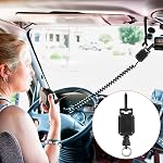 Rétractable CB Titulaire de micros, CB Cintre radio avec D-Ring & Lanyard réglable Snap Durable Clip Mount Mic Enceinte rétractable pour camion hors route Conducteurs Accessoires
