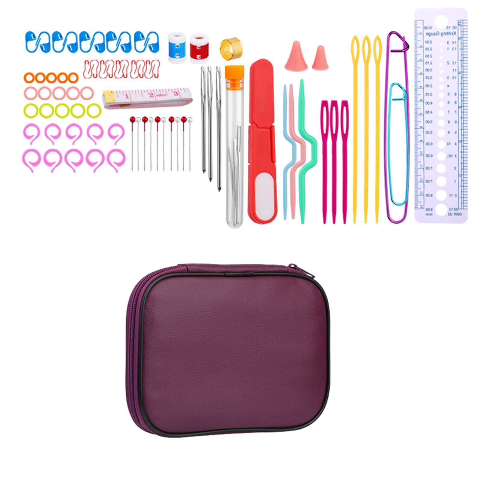 Kalttoy Set 5 Ergonomic Crochet Hook Set With Crochet Yarns Knitting Needle, Bag, Stitching Marker, Embroidery Scissor Hook Set