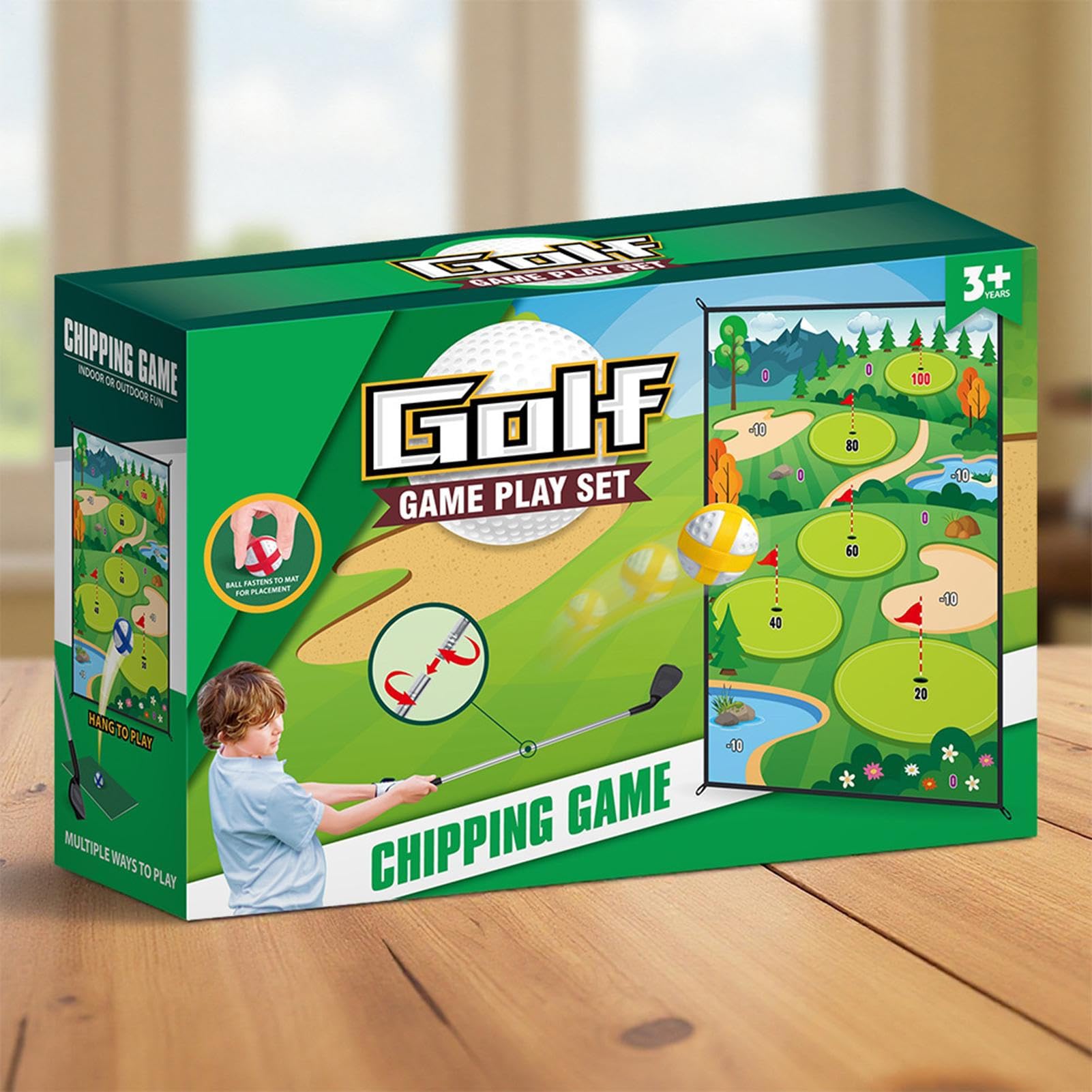 de Golf Adhésif Tapis de Frappe Adhésif | Kit de Tapis de de Golf d'Intérieur Double Face avec 20 Balles Pour Extérieur Jardin Salon Entraînement Pratique Golfeurs