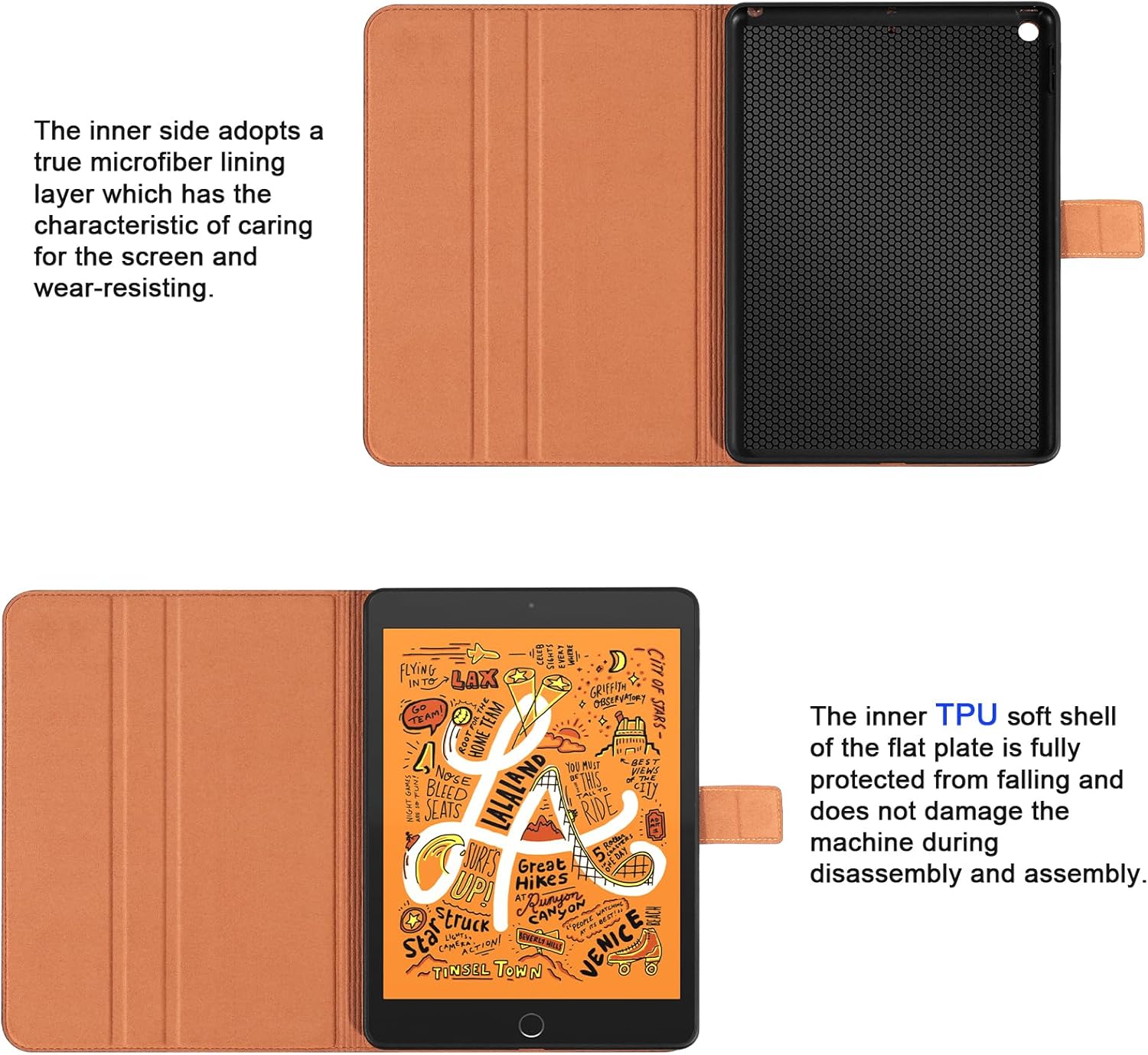Genuine Leather Case for iPad mini 5th/4th/3rd/2nd/1st Gen 7.9 Inch Premium Folio Cover with Auto Wake/Sleep & Adjustable Stand Wear-Resistant Protective Case - Vintage Red Brown