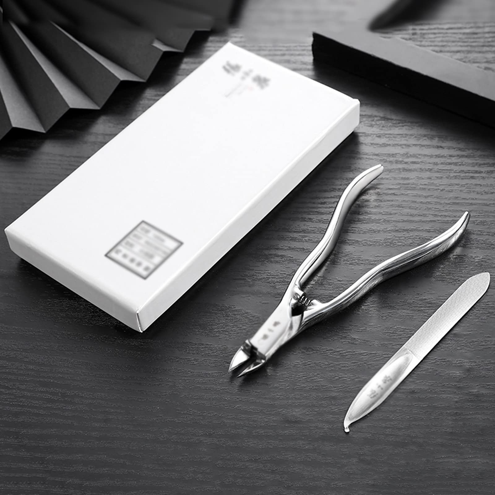Kit per cutter per unghie Set per cumulo Set per uomo, acciaio inossidabile Manicure professionale Set da 2 pezzi Strumenti per la cura delle unghie facile da trasportare e conservare (argento) Set di