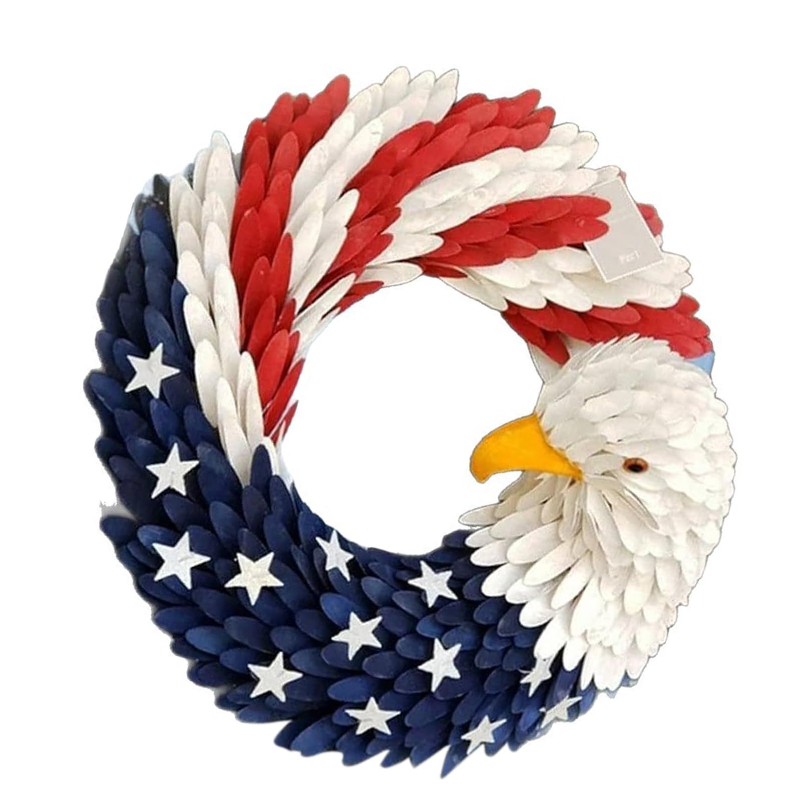 Meiliyizu Wooden Independence Day Wreath Garland Wall Hanging Farmhouse Patriotic Wreath