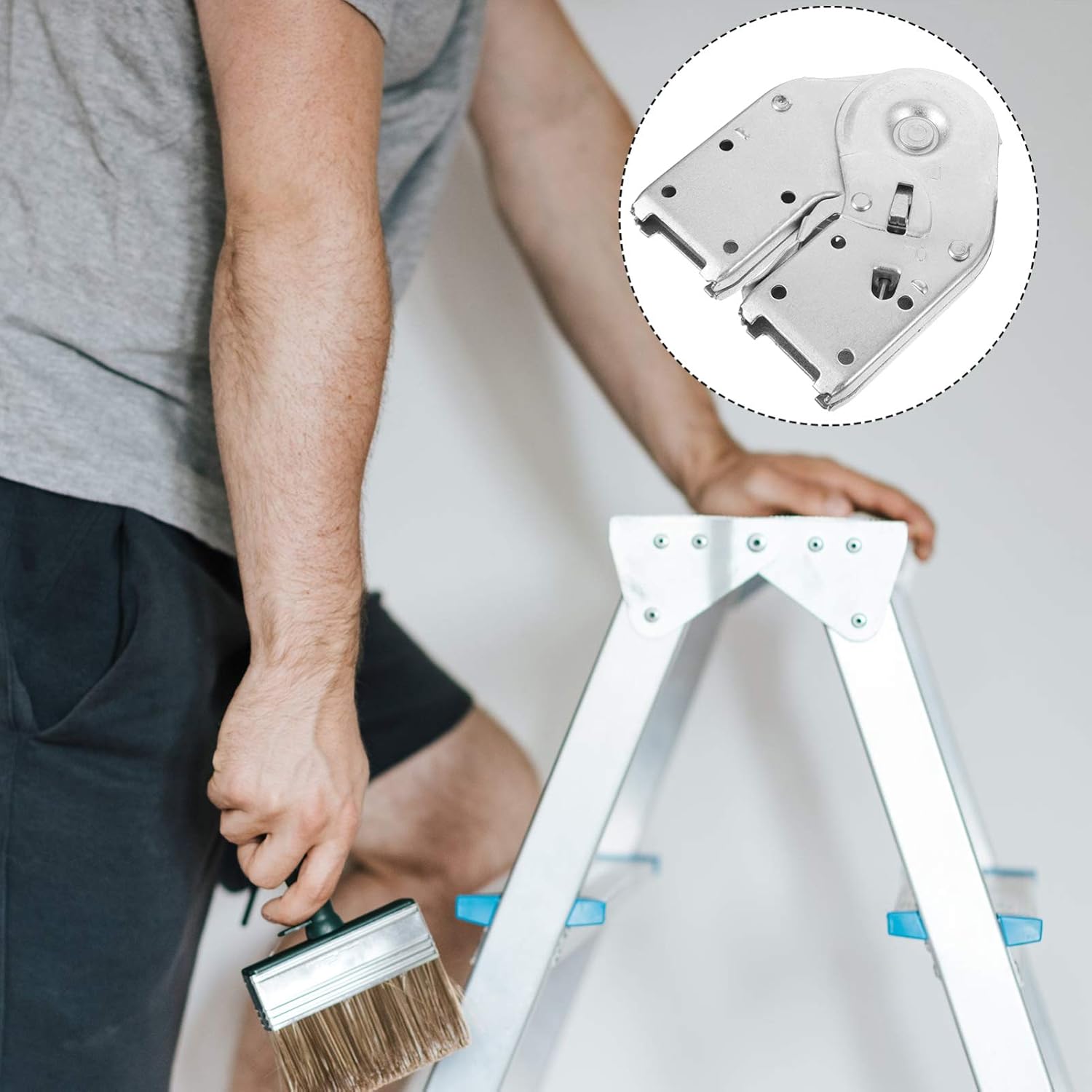 TEHAUX 2Pcs Step Ladder Hinge Replacement Kit Heavy Duty Ladder Hinge for Stability Suitable for Attic Step Ladders Durable Silent Motion Design for Ladder