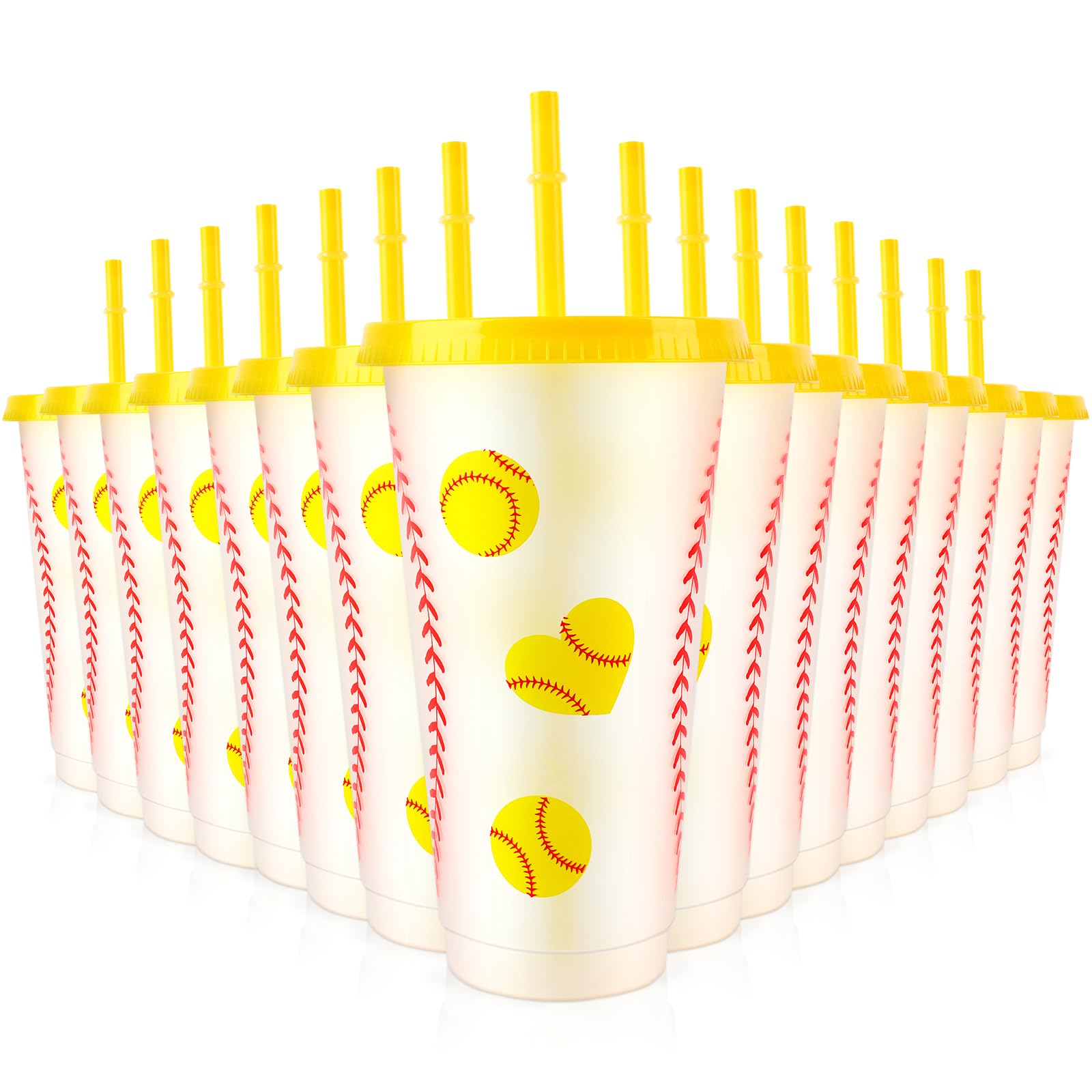 Gobelets réutilisables en plastique softball de 680g pour vaisselle anniversaire