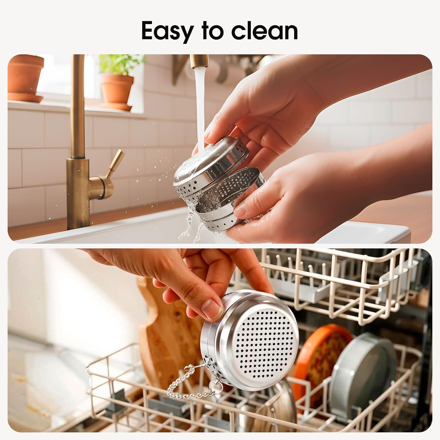 Vsitoo Tea Steeper for Loose Tea, Filter Bags Diffusers,Reusable 304 Stainless Steel Tea Bags,for Brew Tea Spices & Seasonings - Image 4