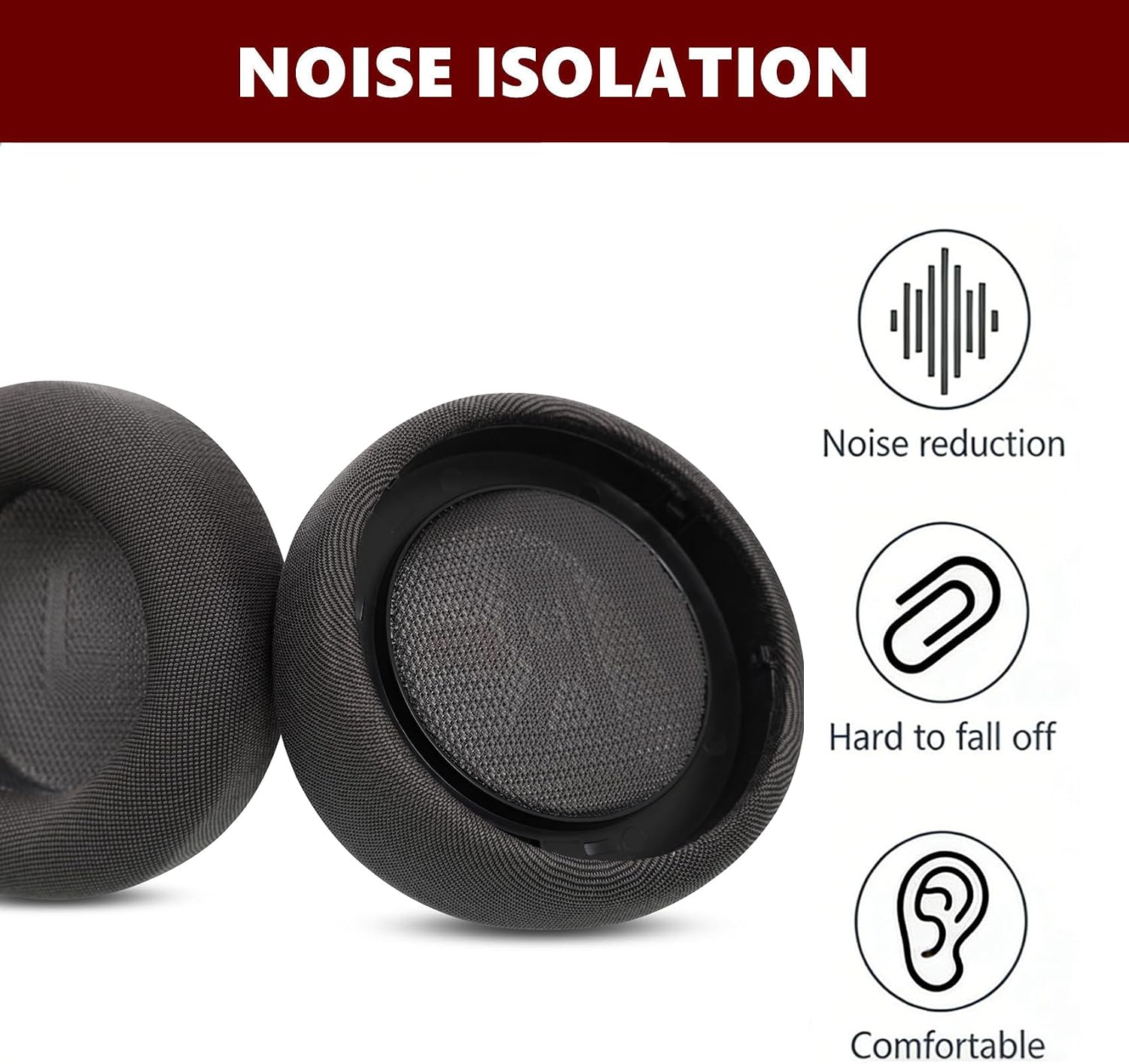 Earpads Replacement Ear Cushion Compatible with Corsair Virtuoso MAX Wireless Gaming Headset Soft Memory Foam & Black Fabric Earpads