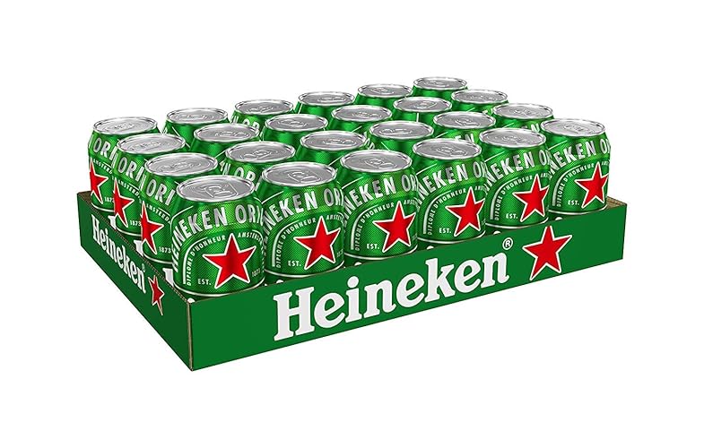 Heineken Pils Bier (24 x 0,33 l Dosen) - Dosenbier auf der Palette, 5% Alkoholgehalt, 100% natürliche Zutaten, erfrischend milder Geschmack - Single